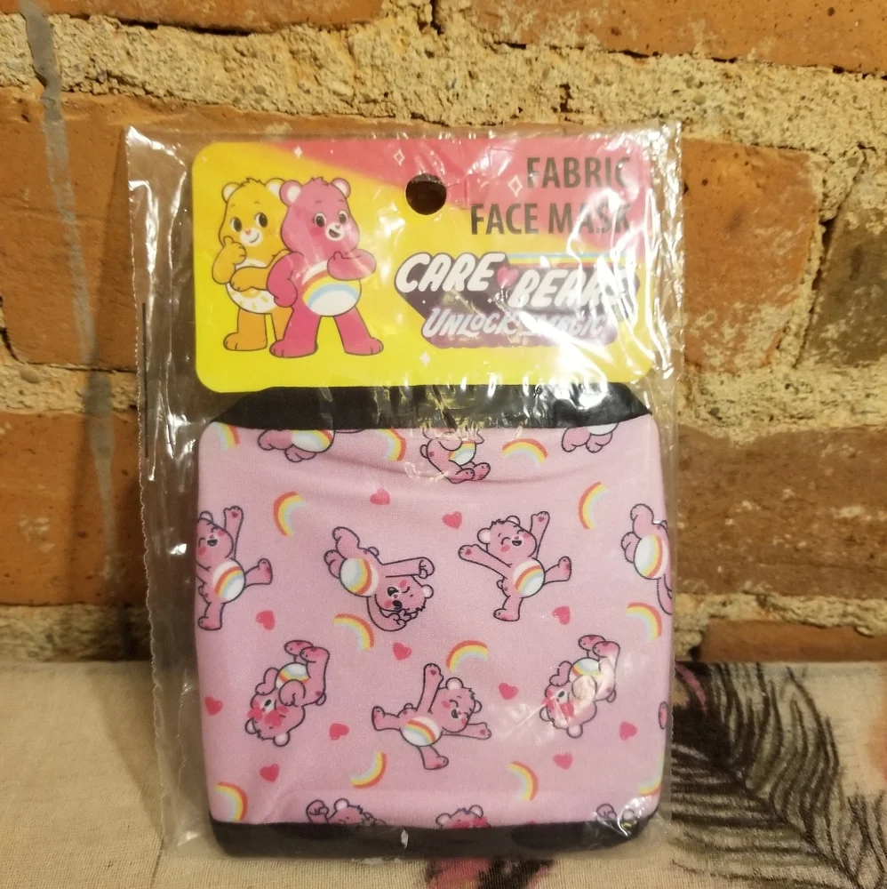 CARE BEARS KIDS FABRIC FACE MASK UNLOCK THE MAGIC PINK CHILDRENS GIRL CARTOON